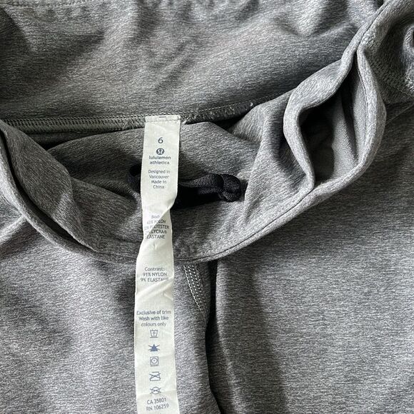 Lululemon Speed Crop Ruched Mesh Insert Leggings Gray‎ - Women’s Size 6 - Picture 8 of 9